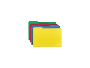 Business Source Color File Folders Legal 11PT 1/3 Cut 1" Exp. 100/BX AST 65781