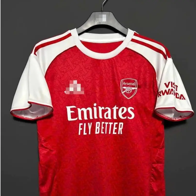 Men's Red & White Athletic Football Kit Short Sleeve Soccer Jersey with Shorts