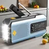Compact Solar-Powered Multifunctional Radio - Hand-Controlled FM/AM/WB NOAA Weather Audio Device, Portable ABS Plastic Crank Rechargeable Batteries, Emergency LED Flash Light, USB Charging Power Bank, Phone Charger, Camping Survival Gear