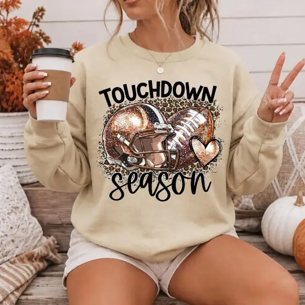 Football Glitter Sweatshirt, Retro Game Day Graphic Crewneck, Football Fan Pullover