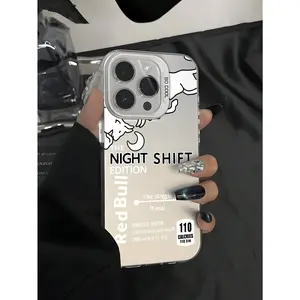 A night shift edition Bull phone case, a fun caffeine gift for night shift workers, compatible with iPhone 17/16/15/14/13/12/11/X/XS/XSMAX/XR/16E/7P/8P/17E, stylish shockproof protective case, suitable as a holiday gift for friends, family, or yourself.