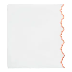 Apricot Scalloped Embroidered Flat Sheet