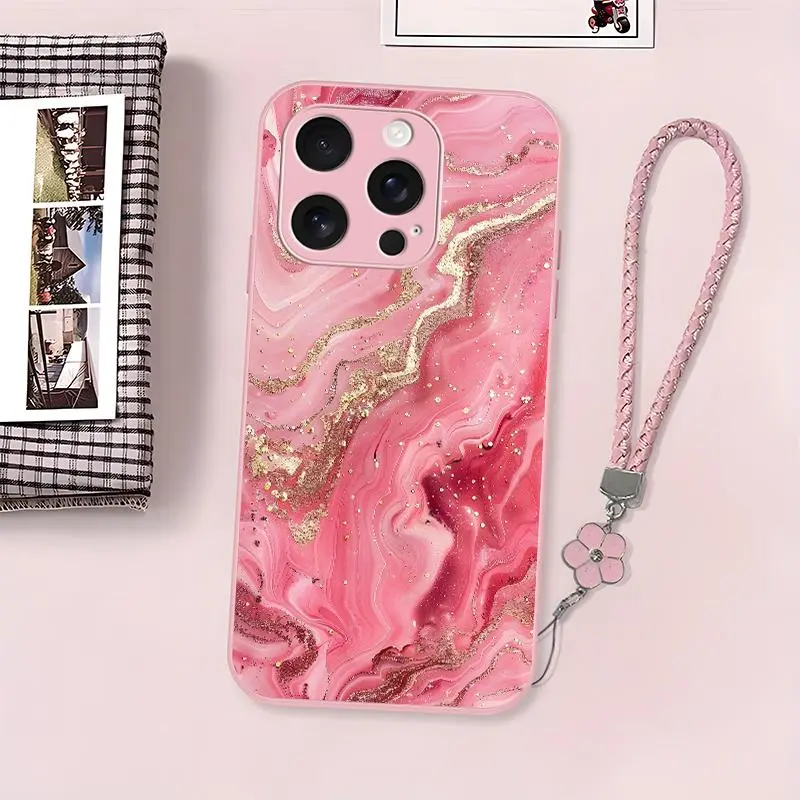 Suitable for [iPhone 16 Pro ] Women's high-end  phone case，The design is simple yet sophisticated, with a variety of patterns to choose from. A free four-leaf clover lanyard is included！YM99