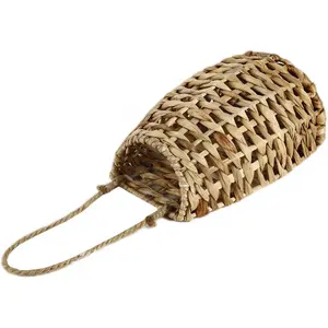 Woven Water Hyacinth Hanging Basket Door Hanging Basket Wall for Home Garden Farmhouse (Water Hyacinth)