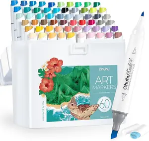 Ohuhu Alcohol Markers Double Tipped: Slim Broad & Fine - 24/60/108 Colors - Art Marker for Artists Adult Coloring Drawing Landscape Sketch - Kaala Series of Ohuhuart