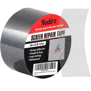 2 in X 15 FT(180IN) Screen Rrepair Kit for Windows or Doors, Window Screen Repair Tape, Strong Adhesive Screen Patch Repair Kit Mesh Repair (Grey, 15 FT)
