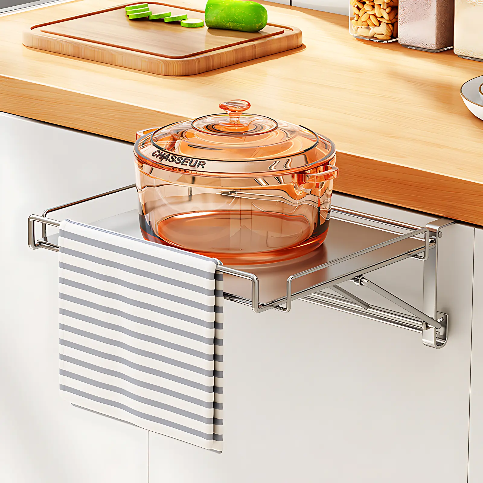 Foldable Countertop Extender Shelf: The Steel Savior for Effortless Space Solutions