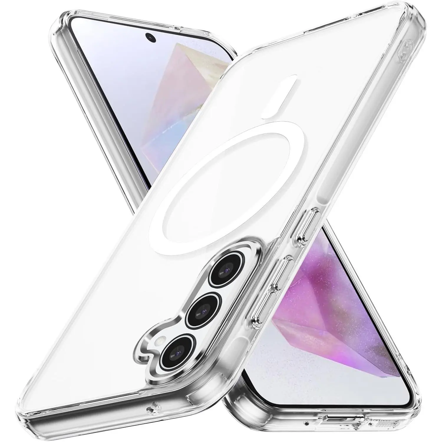 for  Galaxy A35 5G Case Hard [Compatible with Magsafe  ] Yellowing Resistant  Cover Clear para A 35 6.6 inch 2024 Rugged  Phone Cases Clear