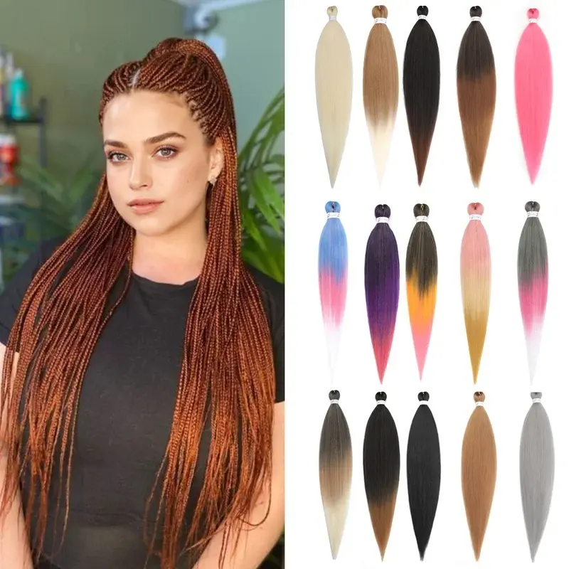 2026 New Pre-stretched Braids Hair Professional Itch Free Hot Water Setting Synthetic Fiber  Yaki Texture Braid Hair Extensions