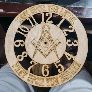 laser cut masonic clock Round