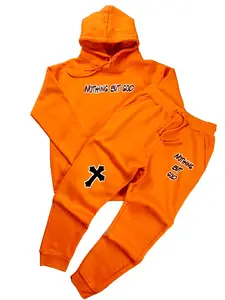 Nothing But God Sweatpants & Hoodie Set [Orange]