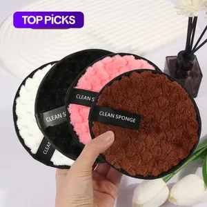 MAANGE Makeup Removing Puff Set, 4 Counts Double Sided Pineapple Cleansing Face Puff, Soft Makeup Remover For Women, Summer Makeup Gift #GLOBAL PICKS