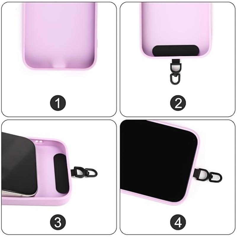 Upgrade Version 360° Rotating Stainless Steel Phone Lanyard Connector, Heart Shaped Non-Stick Metal Strap, Ultra-Thin Safety Rope Accessory Set, Cell Phone Charm