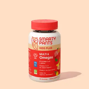 SmartyPants Kids Plus Multi & Omegas 60 Gummies Multivitamin for Kids Growth Development with Omega-3 DHA EPA Vitamin C D3 B12 A K1 & Folate - Healthcare