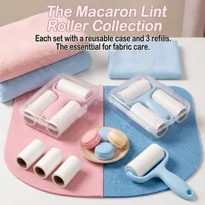 Mini Dust Removal Roller Set with 1 Handle + 3 Refills - Strong Adhesive for Pet Hair, Lint & Dust - Easy, Reusable & No Electricity Needed - Perfect for Clothes, Carpets,