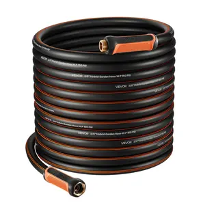 【DealsForYouDays】VEVOR Garden Hose, 100 ft 5/8" Heavy Duty 4-Layer Rubber Water Hose, 150PSI Working & 600PSI Burst, Flexible & Non-kink Outdoor Waterhose with 3/4" Fitting, Lightweight Hoses for Gardening Cleaning