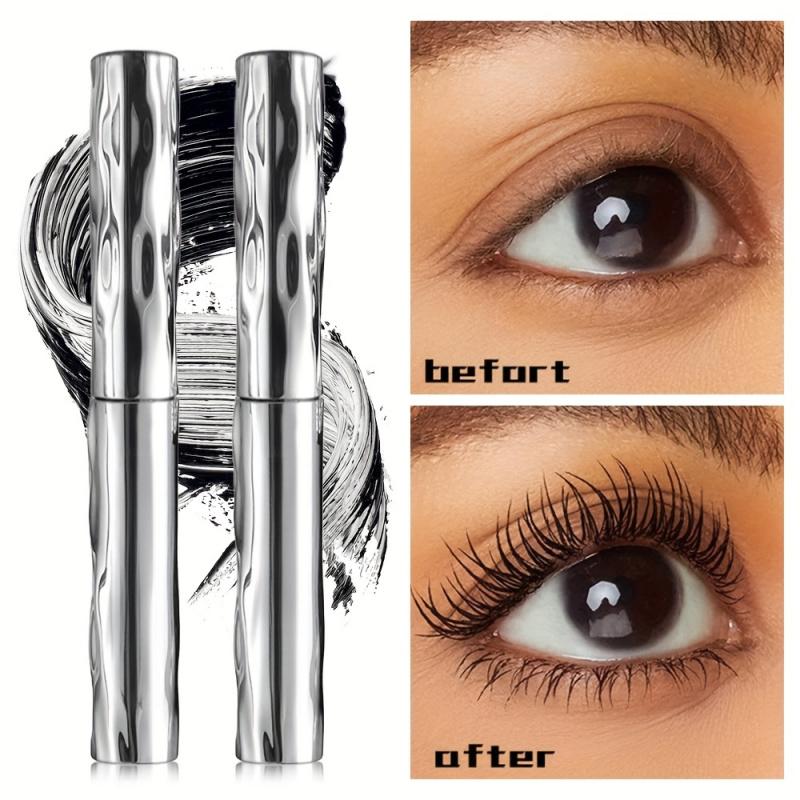 Two-pack of tube mascara, for volumizing, lengthening, and curling lashes. The precise tube design creates a natural, full look. Suitable for parties, music festivals (black), party makeup, and holiday makeup. Provides a volumizing effect.
