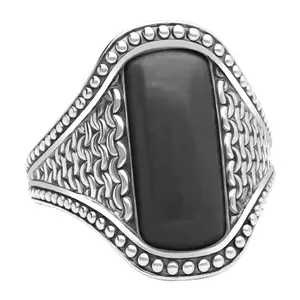 Tiffany Kay Studio Sterling Silver Onyx North South Ring