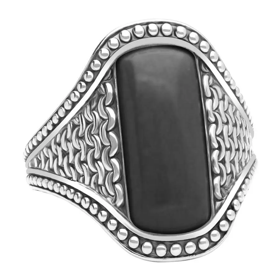 Tiffany Kay Studio Sterling Silver Onyx North South Ring