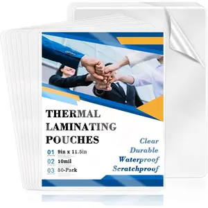50 Pack 8.5x11inch 10mil Letter Size Laminating Sheets Thermal Laminating Pouches Laminator Sheets File Card Laminator Pouches 8.5x11inch for Work Permits Cards File Photos