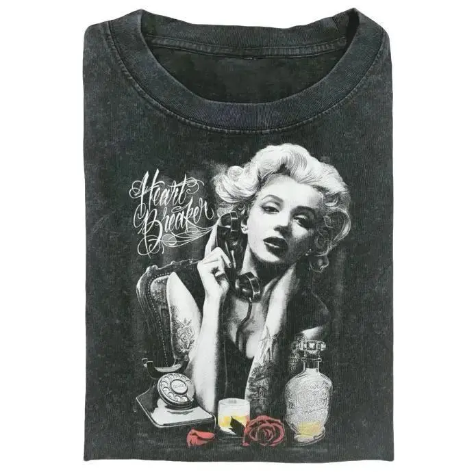 Marilyn Monroe T-Shirt Retro Icon Graphic Tee for Women & Men Classic Hollywood Aesthetic Top Vintage Streetwear Style Trending Casual Outfit TikTok Viral Tee Christmas Gift for Mom 100% Cotton Preshrunk Jersey Knit