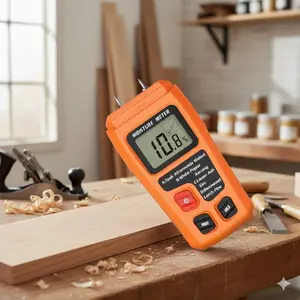 Portable Wood Moisture Meter, Waterproof & Durable Handheld Digital Moisture Tester with LCD Backlight. Ideal for Measuring Wood Water Content, Detecting Wall Leaks, Logs, and Professional Use in Carpentry, Construction, and Home Renovation.