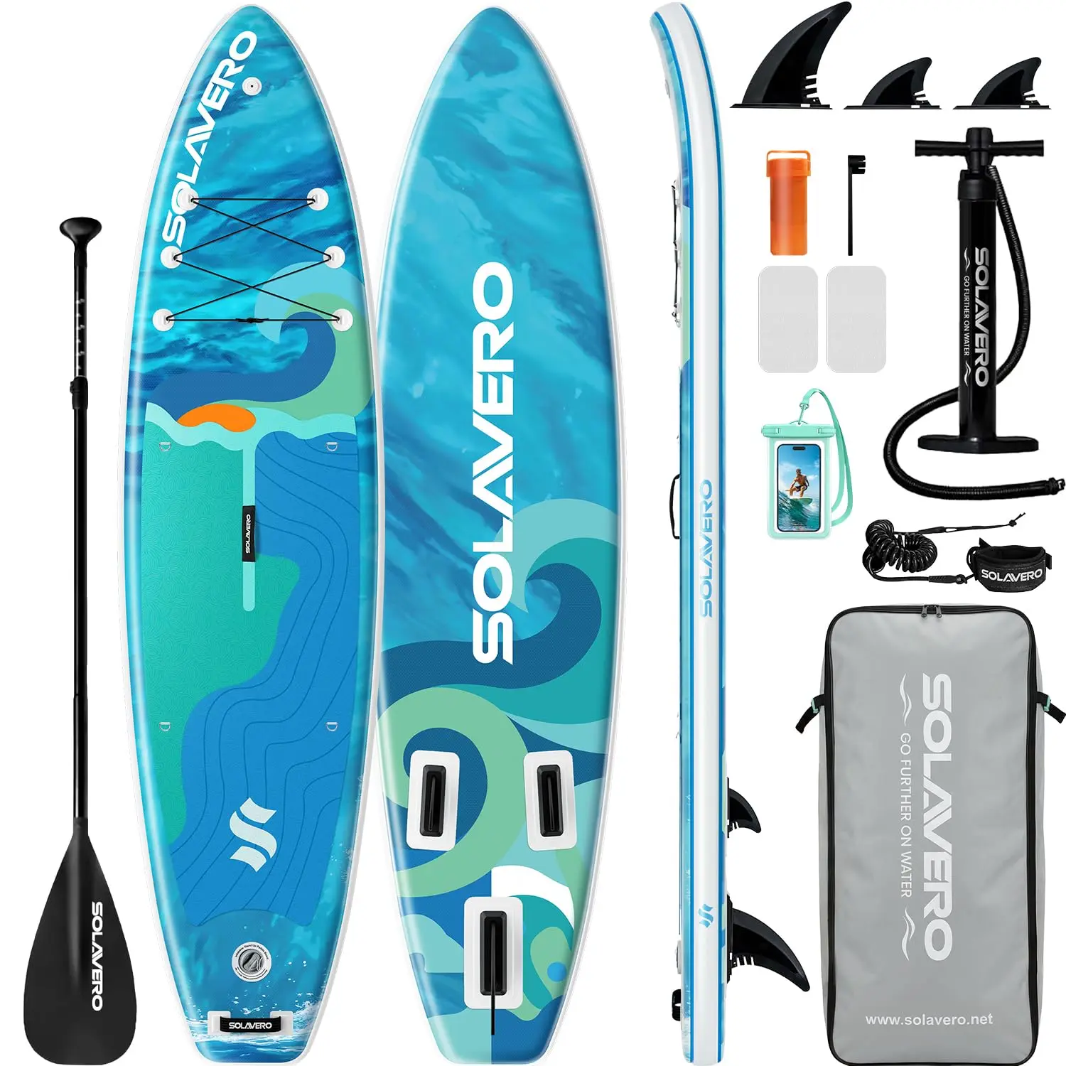 Stand Up Paddle Board 11' Inflatable SUP for Adults,Ecofurnix Blow Up Paddle Board with Non-Slip EVA Deck 500LB Capacity Wide Board for All Skill Levels