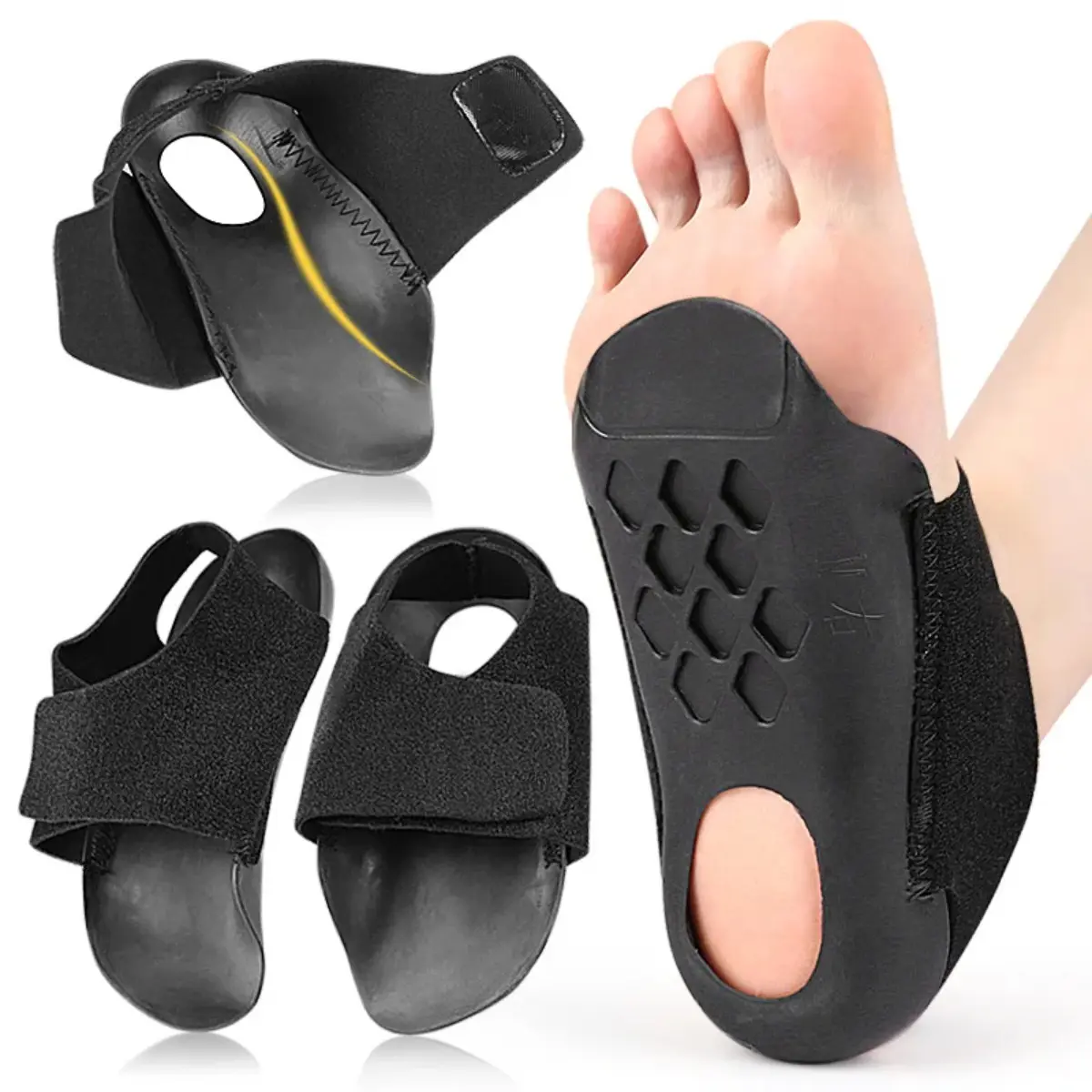 Arch Support Shoe Inserts for Flat Feet Pain Relief Orthotic Insoles for Plantar Fasciitis High Arch Support Shock Absorbing Gel Heel Pads Foot Care