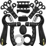 Unisex 5-Piece Plastic Grip Trainer Kit - Strength Training Gear for Home, Targets Finger Function, Boosts Forearm Muscles, Provides Stress Relief (Hand Gripper, Forearm Exerciser, Finger Exerciser, Wrist Strengthener, Stress Ball, Grip Ring)