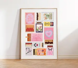 Booktok Book Tropes Matchbox Print, Enemies To Lovers Poster, Inspirational Home Decor. Minimalist Aesthetic Wall Art. Grumpy Sunshine Slow Burn, UNFRAMED