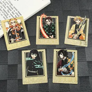 High Popularity Demon Slayerss Bookmarks Cartoon Anime Fans Collection Metal Book Mark Birthday Gift for Student School supplies