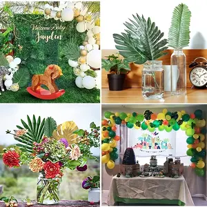 [20pcs Imitation Turtleback Leaf] Artificial Plastic Leaves Turtleback Bamboo Balloon Wedding Decoration Foliage Fresh Home Decorative Supplies Ornaments