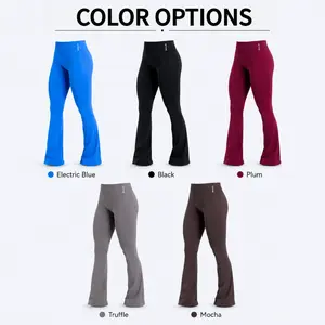 DFYNE Women V-Waist High Waist Flare Leggings, Four Way Stretch Sweat Wicking Yoga Pants