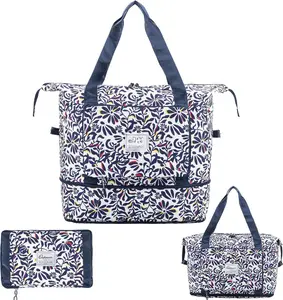 Large Capacity Foldable Travel Bag Expandable Portable Carry on Bag Dry&Wet Separation  Duffel Bags