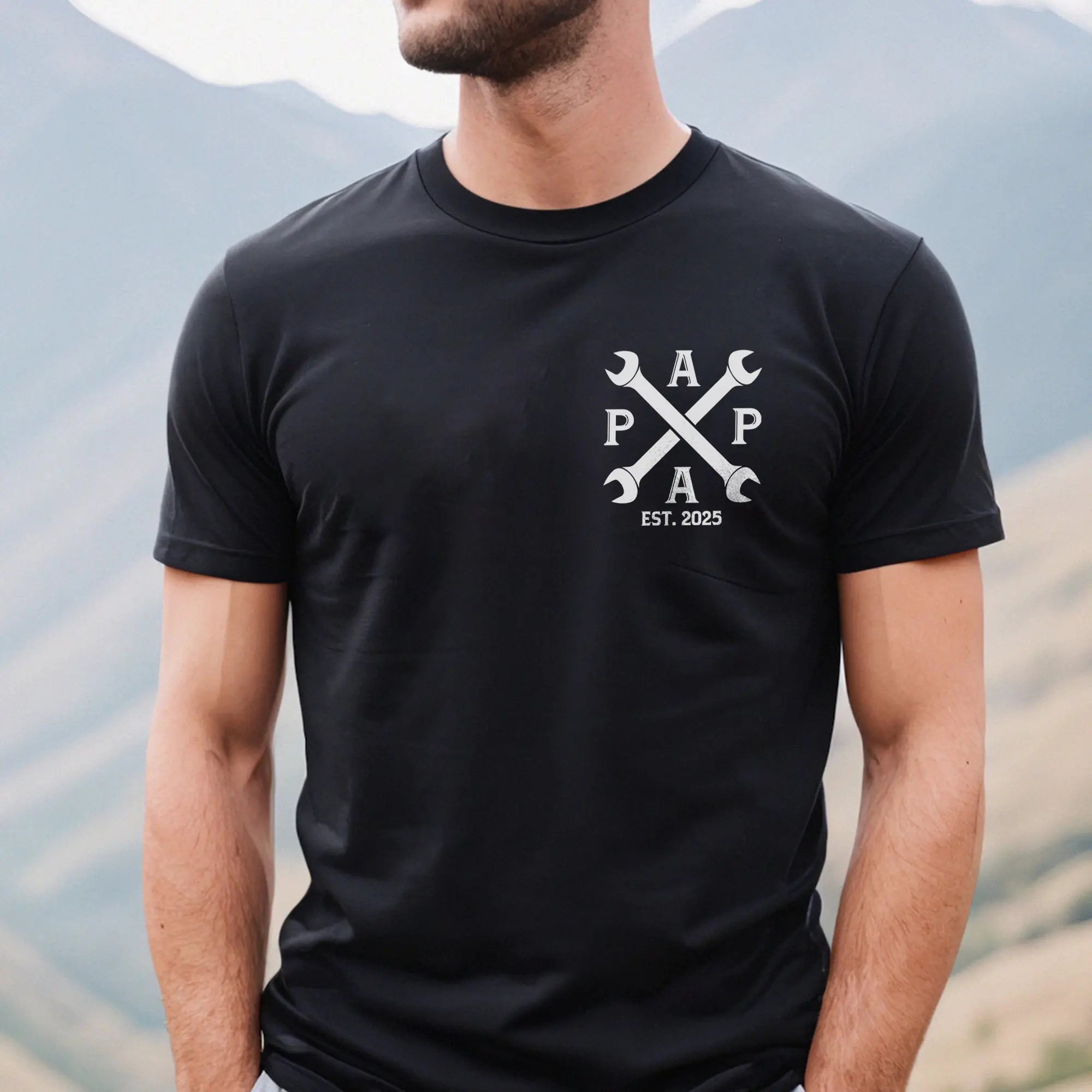 Personalized Mechanic Papa T-Shirt – Custom Auto Repair Dad Shirt, Grandpa Garage Tee, Father's Day Gift for Car Guys, Papa Fixes Everything Shirt