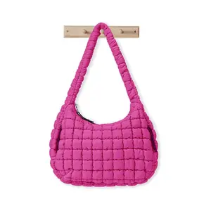 Quilted Puffer Tote Bag Purse Puffy Crossbody Shoulder Bag,Lightweight Nylon Hobo Bag Puffer Carryall Bag for Women Girl spring  tote