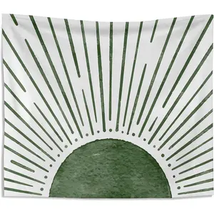 Knibeo Sage Green Tapestry - Boho Wall Decor for Bedroom & Living Room, 50x60 Inch Neutral Sun Tapestry