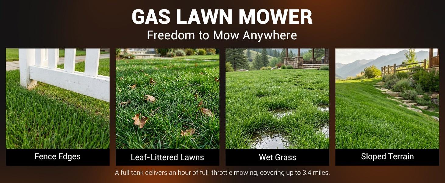 Efurden 21" Self-Propelled Gas Lawn Mower, 170cc 4-Stroke Engine, 7-Position Cutting Height, 3-in-1 Versatile Mulching Bagging Discharging, 1.9 Bushels Large Grass Collector Efurden 21" Self-Propelled Gas Lawn Mower, 170cc 4-Stroke Engine, 7-Position Cutting Height, 3-in-1 Versatile Mulching Bagging Discharging, 1.9 Bushels Large Grass Collector