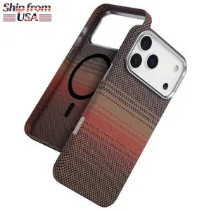 Luxury Carbon Fiber Texture Hard PC Business Casing for iPhone 12-16 Models, iPhone 17 Pro Max Thin Protective MagSafe Smartphone Cover with Strong Magnetic Hold, Handheld Devices Accessories
