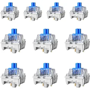 ZhouWang Blue  3 Pin 60gf Pre-Lubricated, Clicky ,Suitable for RGB,Mechanical Gaming Keyboards?MX Mechanical Keyboard(Blue,72PCS)