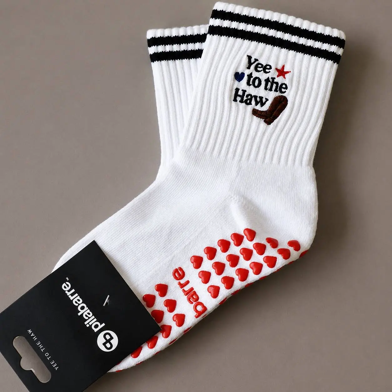 Yee to the Haw Western Grip Socks – Non-Slip Cowboy Crew Socks