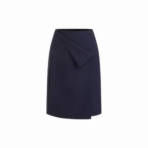 Cider Mid Rise Wrap Button Midi Pencil Skirt