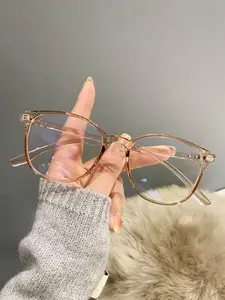 Women's Fashionable Clear Round Frame Eyeglasses, Lightweight Durable Glasses, Casual Trendy Anti-blue Light Eyeglasses for Everyday Use, Fashion Accessories for Outdoor Activities, Fashionable Frames Glasses