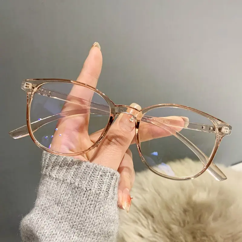 Women's Fashionable Clear Round Frame Eyeglasses, Lightweight Durable Glasses, Casual Trendy Anti-blue Light Eyeglasses for Everyday Use, Fashion Accessories for Outdoor Activities, Fashionable Frames Glasses, Stylish Glasses, Fashion Eyewear