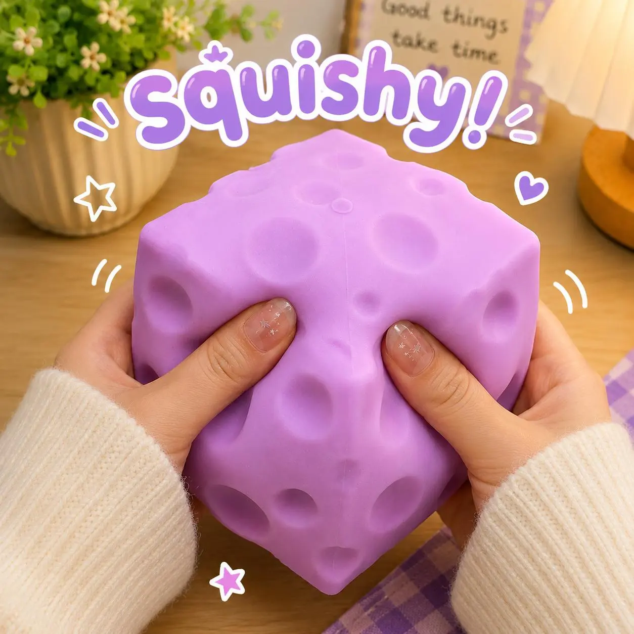 Cheese Squishy - Jumbo Cheese Squishy, Rebound Sensory Squeeze Ball, Cute Fast Rising Squeeze for Adults