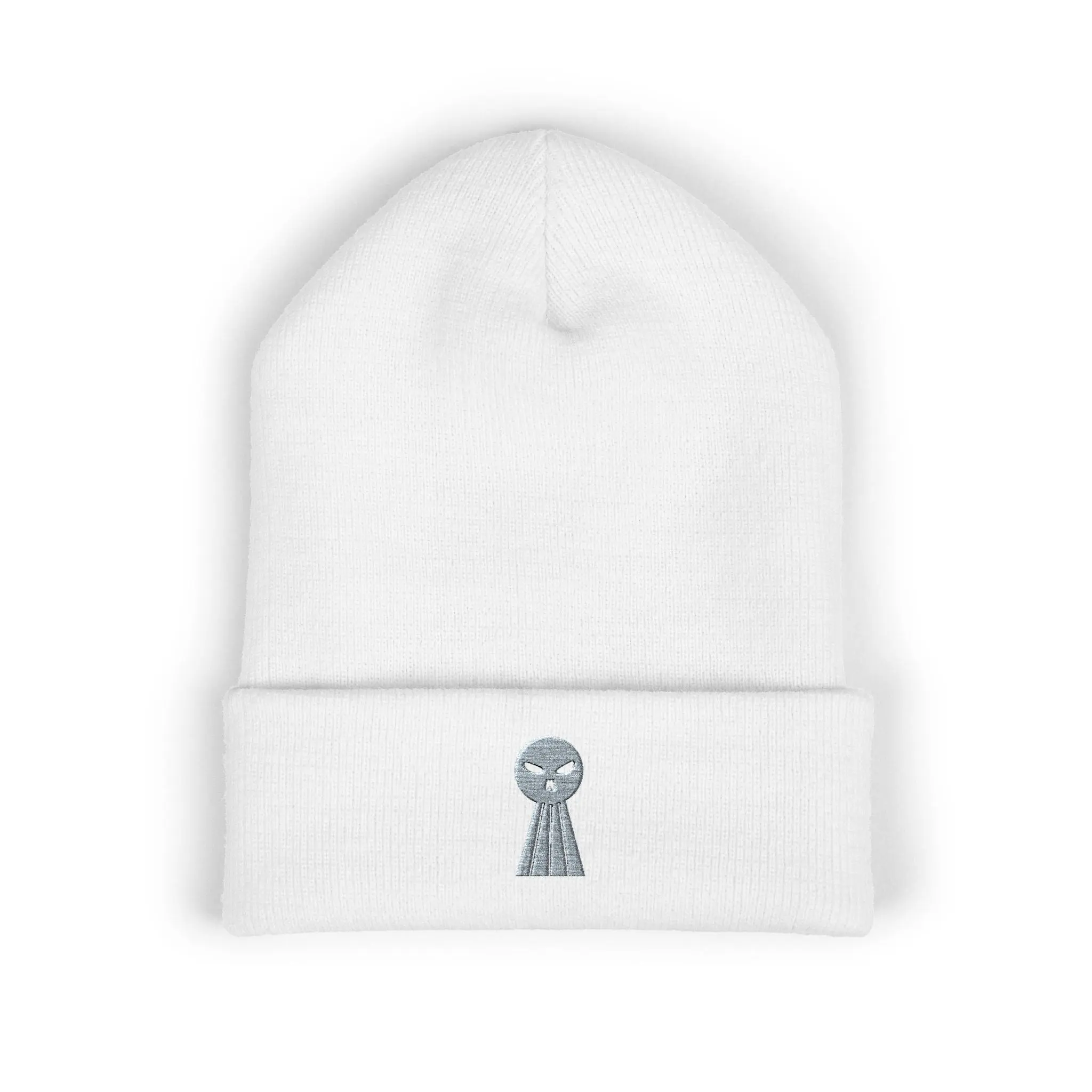 Diamond Ring Embroidery Beanie | Cuffed Knit Hat