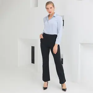 Dress Pants for Women, Straight Leg High Waisted Business Work Trousers Long Formal Slacks with Pockets, Women's Stretchy Straight Leg Dress Work Pants Business Office Casual Outdoorfun