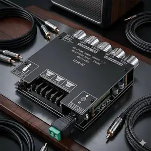 2.1 Channel Bluetooth 5.0 Audio Amplifier Board, 50W+100W High Power, Bass Treble Control, DIY Hi-Fi Home Theater Speaker System, Amplifier Sound System, Audiophile Stereo Amp