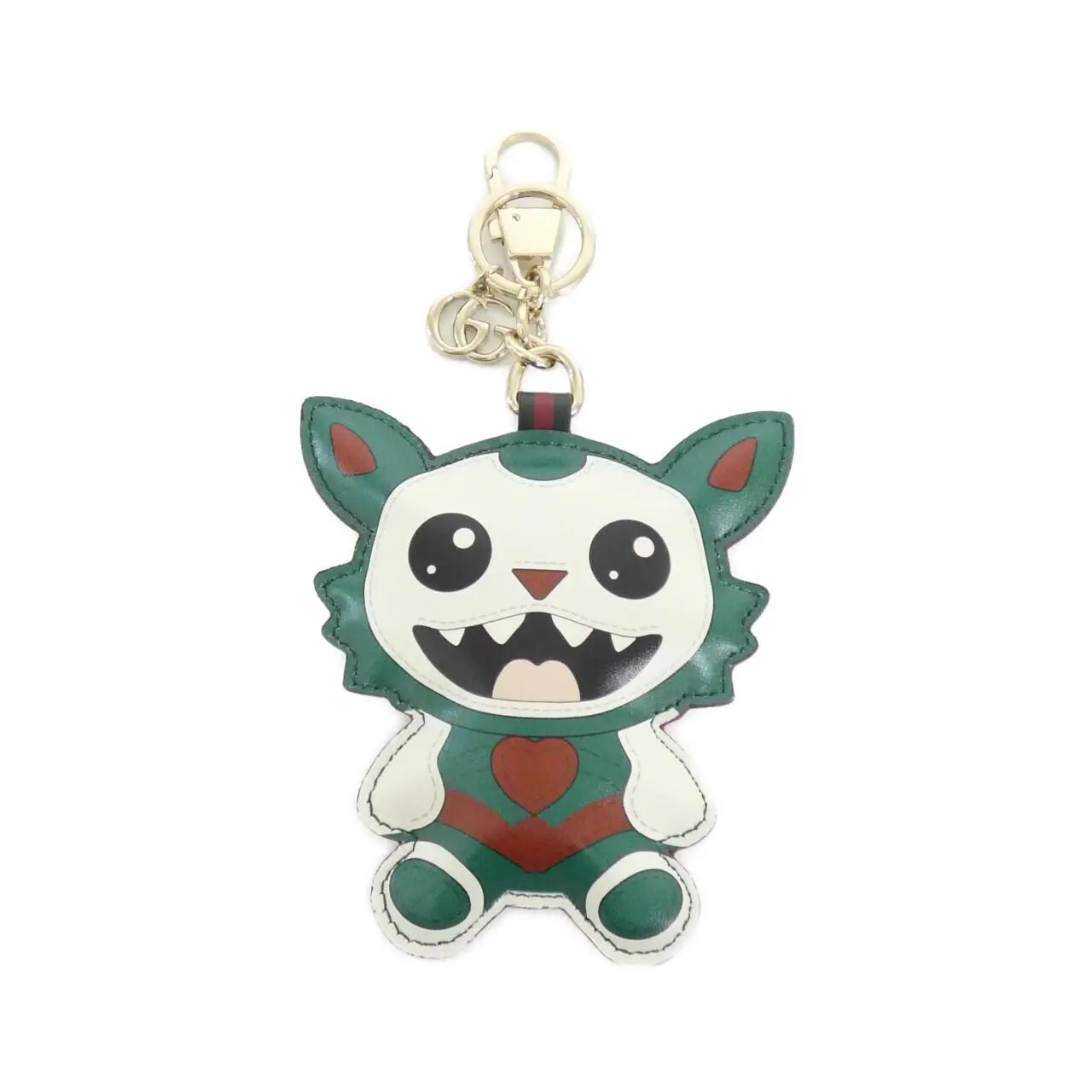 Pre-owned GUCCI Canvas Small Leather Goods BESTIES GG Pattern Coated Keyring
