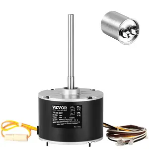 VEVOR Condenser Fan Motor 5KCP39EGS070S, 5KCP39EGY823S, 1/4 HP 208-230V, 1100RPM, OEM Standard Upgraded Replacement Condenser Motor Reversible Rotating, Explosion-proof CBB65 5F/370V Capacitor